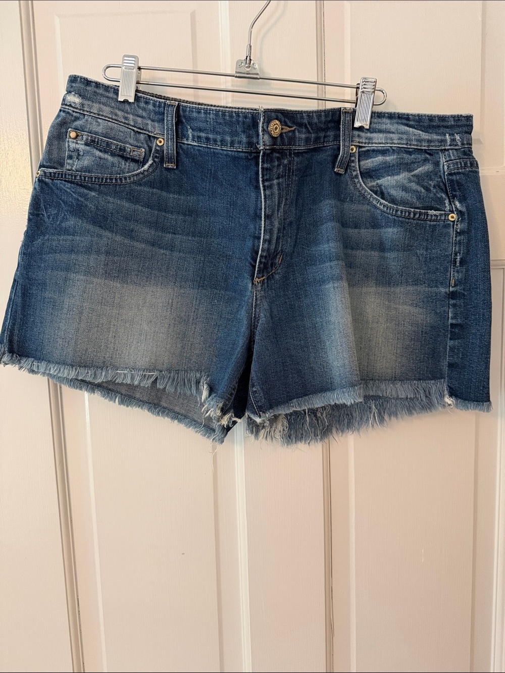 Joe's Jeans Distressed Frayed Hem Denim Shorts - Blue